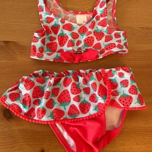 Two piece strawberry swim suit